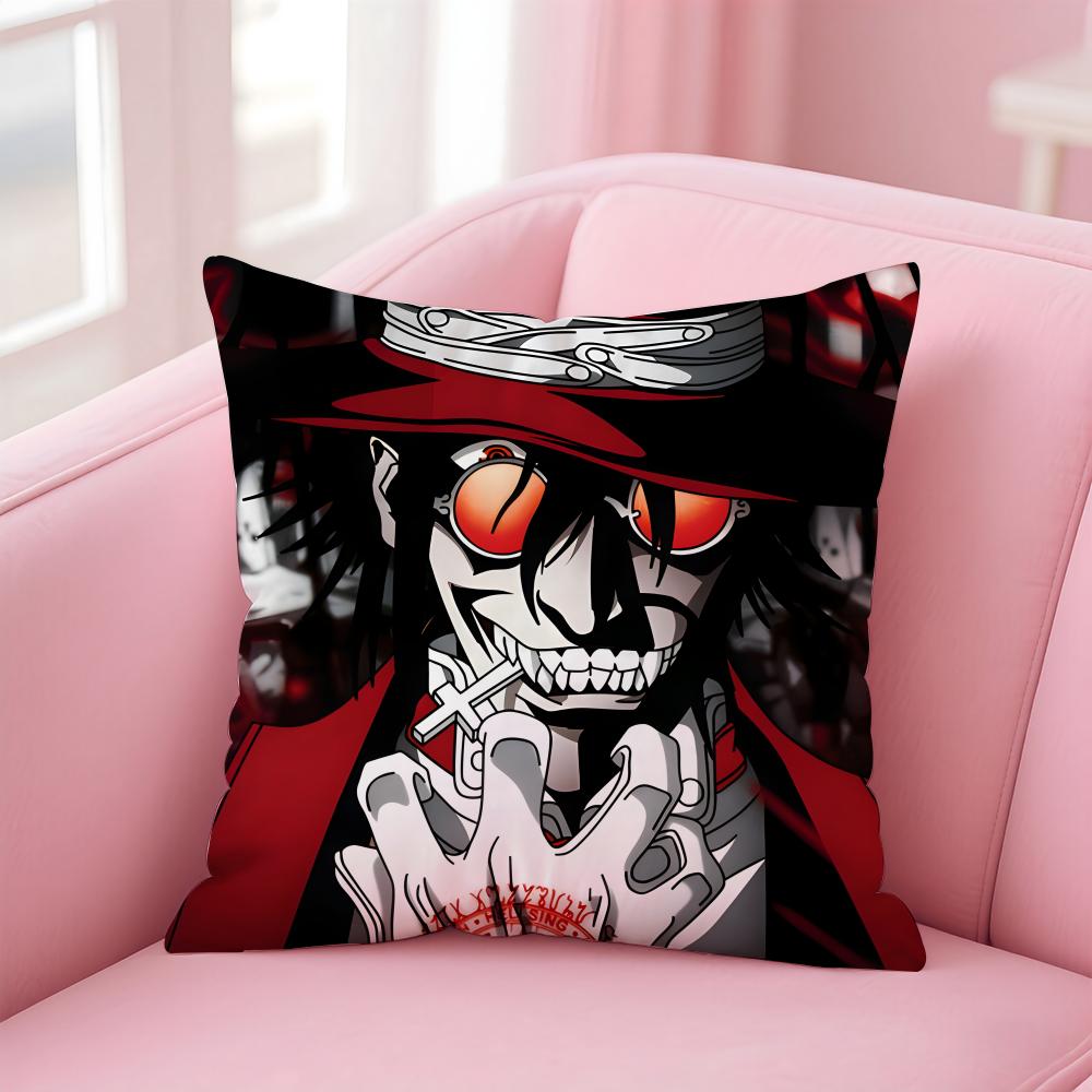 Dark Japanese Anime HHellsing Ultimate Cushion Cover Pillow Case Soft Skin Friendly Fabric Concealed Zipper
