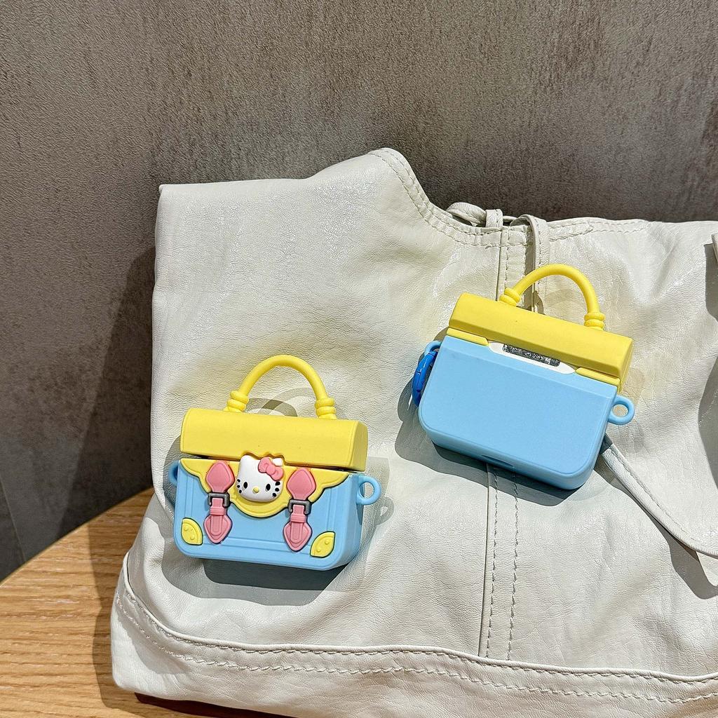 Cute KT Cat Handbag, AirPods Pro 1, Apple Bluetooth Headphone Case 1/1 Gen Cartoon Protective Case, Compatible with 1