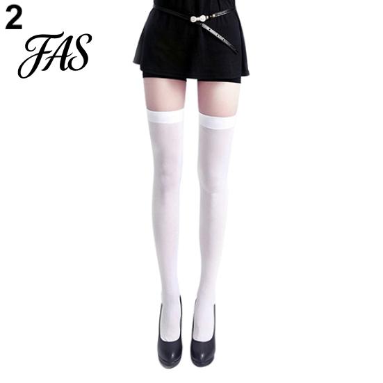 Women's Sexy Pure Color Opaque Thigh High Stockings Over The Knee Socks