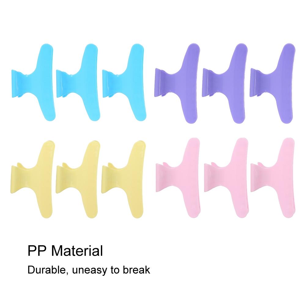 12Pcs Set Butterfly Holding Hair Clip Hair Section Claw Clamps Hairdressing Tool