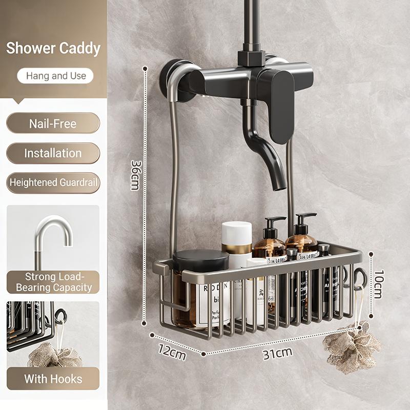 Convenient Toilet Shower Rack With No Drilling Installation Bathroom Storage Basket For Shower Room And Bath Products