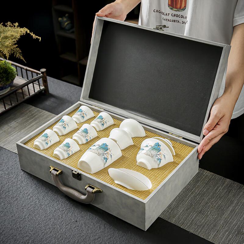 Changbaosen Mutton Fat Jade White Porcelain Tea Set