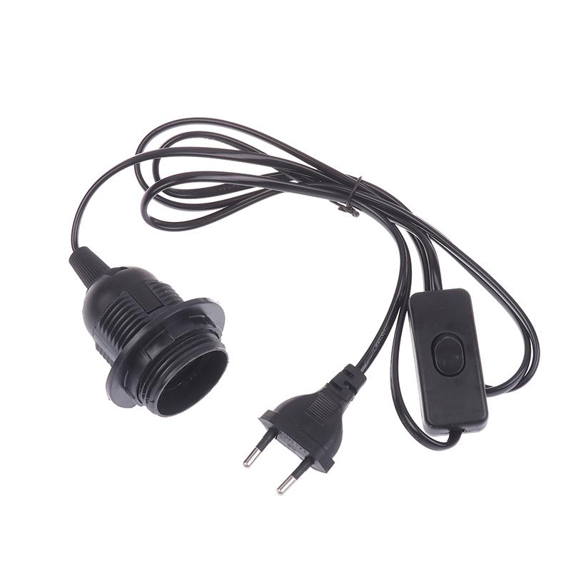 E27 220V EU Plug Lamp Base Holder With 1.8M ON/OFF Power Cord Hanging Pendant LED Light Fixture Lamp Bulbs Socket Adapters