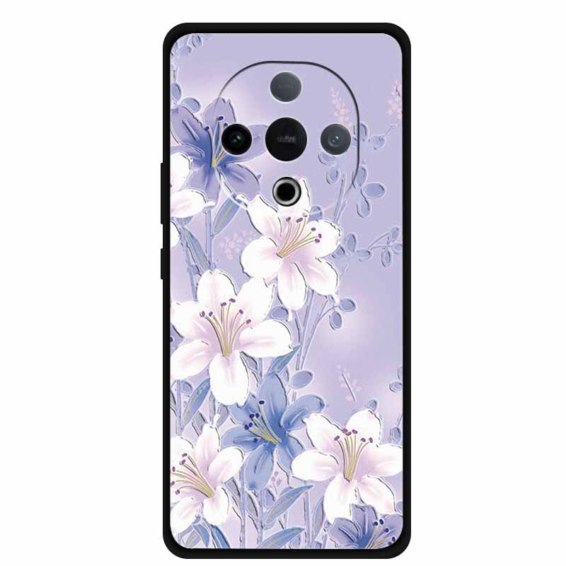 For Vivo Y300 5G Case 3D Emboss Flower Black Silicone Soft Back Cover Case For Vivo Y300C 2025 Phone Case 6.77" Coque Shell Para