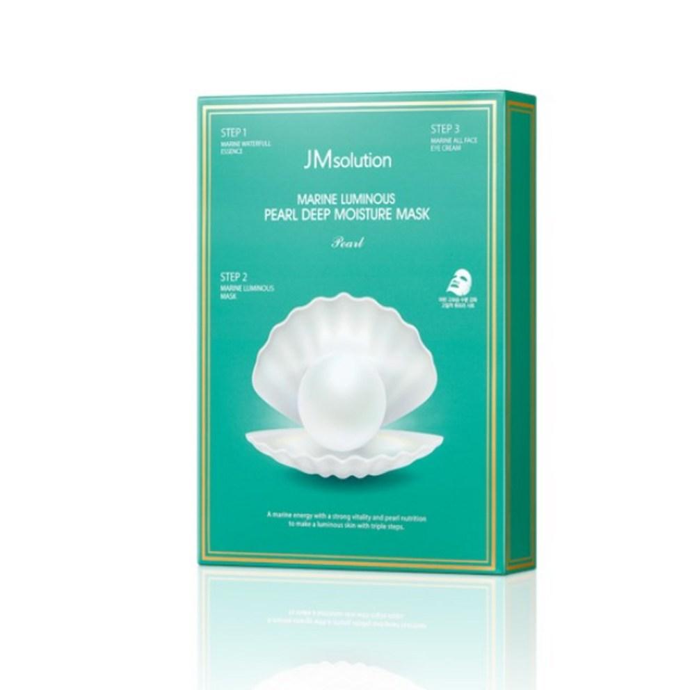 JM Solution Marine Luminous Pearl Deep Moisture Mask Pearl, 10 Sheets, 1 Pack