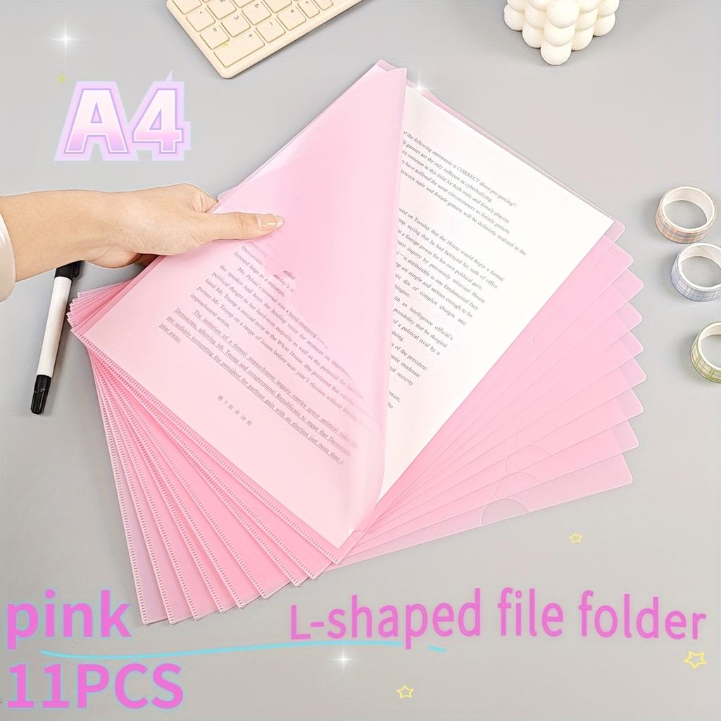 Thickened 16c Insert File Bag L-Shaped Folder Colorful Single-Page Data Report File Protection Sleeve Waterproof Resume Folder