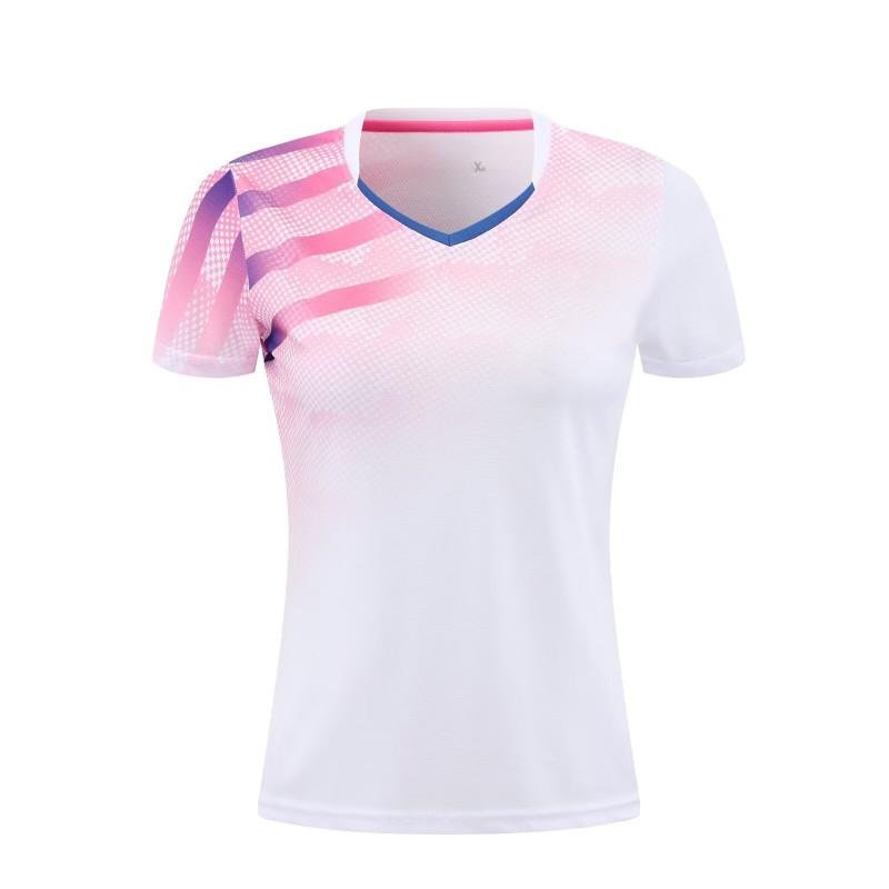 Quick-Dry Badminton Sport Shirt Men Women Kids Striped Design Breathable Athletic Wear