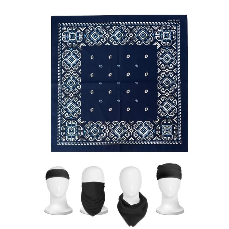 Bandanas Ethniques Élégants pour les Amateurs de Hip Hop Foulard Carré Respirant et Couvre-chef Accessoire de Cheveux Unisexe pour Femmes