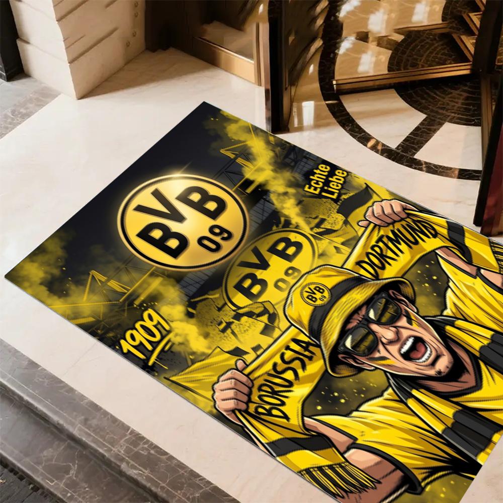 Bvb Borussia Dortmund Football Team Area Rug Design For Outdoor Bedrooms Balcony Entryway Antislip Carpet Office Home Decor