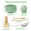 Matcha set tea ceremony 6 pieces tools bowlchasenchashakuchasen holderspoonstrainer preparing easy use beginners pouring bowl practice making latte