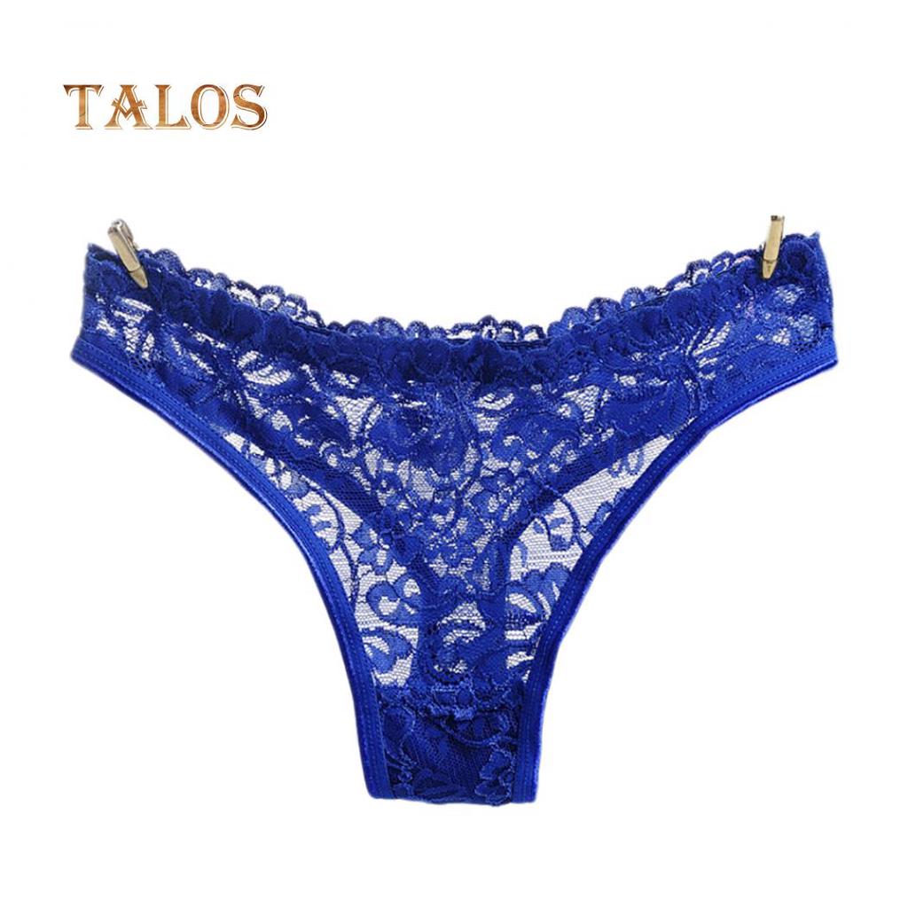 Sexy See-through Floral Lace G-String Women's Underwear Panties Solid Color Thong Comfortable