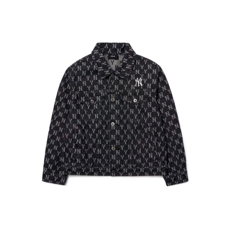 MLB SS22 New York Yankees Buchstabendruck Lockere Jeansjacke Damenjacke Grau 3ADKM0121-50GRD M black