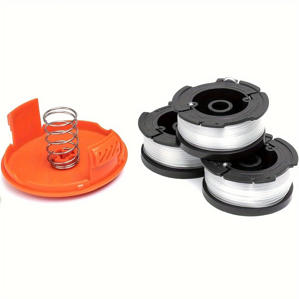 1set Trimmer Line Replacement Spool For Black+ Decker, Autofeed 30 Ft, 0.065-inch, Cap And Spring, Compatible With Gh900 Gh600 Gh610