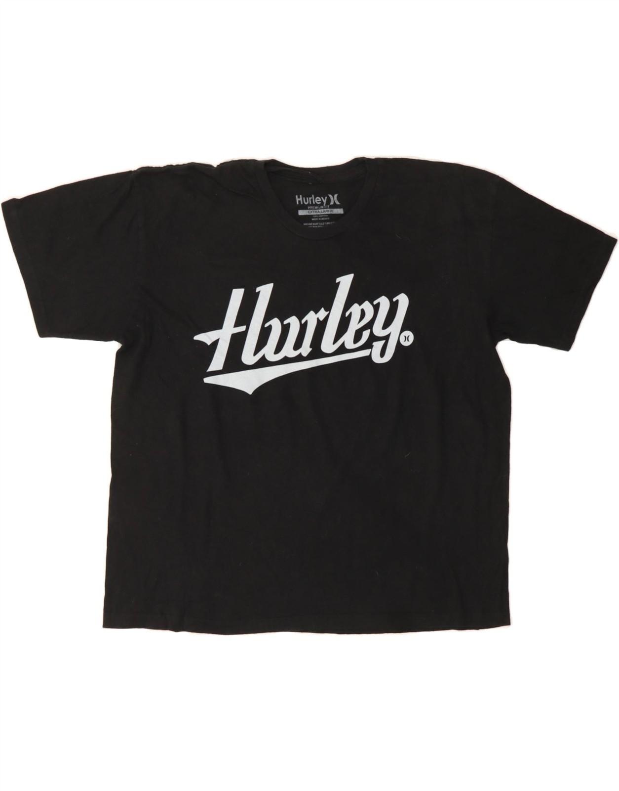 HURLEY Mens Premium Fit Graphic T-Shirt Top XL Black Cotton DE05 XXXL