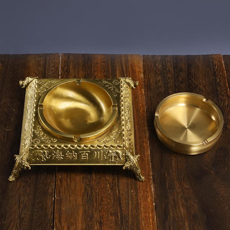 Copper Ashtray Decoration Household Office Decoration Gifts & Crafts Factory Wholesale