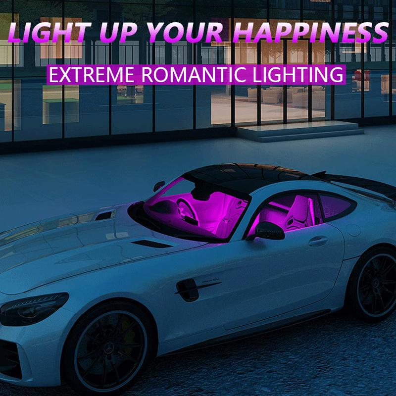 12LED Strip Lamp USB Car Cigarette Lighter Atmosphere Light Multicolor Adhesive Tap Auto Decoration Dash Foot Socket Car Styling