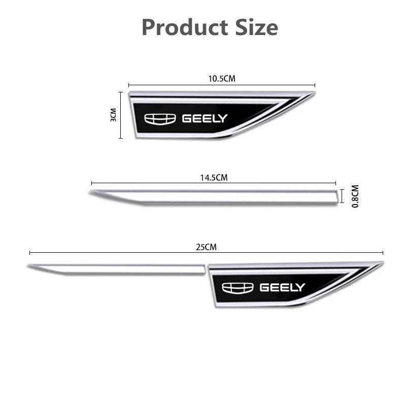 25X3CM Auto Door Fender Side Blade Badge Car Body Sticker For Geely Atlas Coolray Emgrand EC7 EC8 X7 EX7 CK2 CK3 GL GS