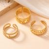 New Stainless Steel Ring Hydraulic Hollow Stacking Ring Fashion Vacuum Electroplated 18k Gold Titanium Steel Jewelry