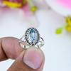 Natural Blue Topaz Gemstone 925 Solid Sterling Silver Jewelry Ring Size 9 c2m78