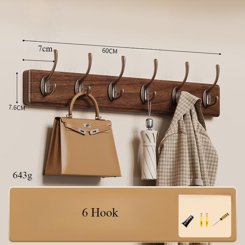 Rustic Wall Mounted Coat Rack, Pine Solid Wood Metal Hook Hanger for Hanging Clothes Robes Towels Coats,Wooden Heavy Duty Coat Rack for Wall