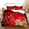 Christmas Duvet Cover Set Santa Claus Printed Twin Size Bedding For Kids Adults New Year Gift Polyester Bedclothes