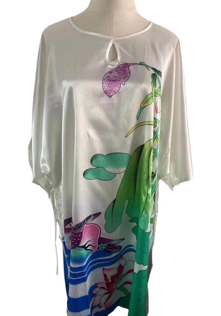 Plus Size Silk Qipao Pajama Robe & Tang Suit Bathrobe