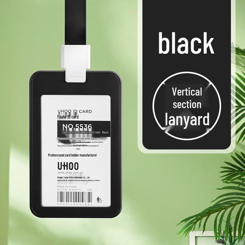 Youhe 5536 Sliding Access Card Holder with Lightweight Badge Lanyard for Work, Campus, and Meal Cards