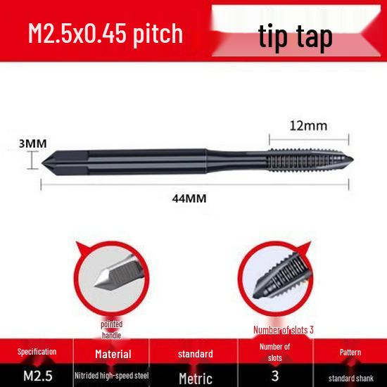Cobalt Nitride Spiral Tap for Stainless Steel (Drill Bit: M4, M5, M6, M8, M10)