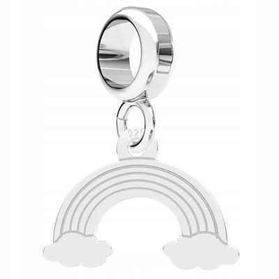 Silver Charm Rainbow Lucky Tag Hanging Clouds Treasure Silver 925