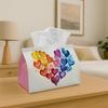 1pc Tissue Box Holder Shaped Like a Heart Made Up of Many Vibrant Hearts - A Versatile Napkin Dispenser Suitable for Home Gatherings, Car Decoration -
