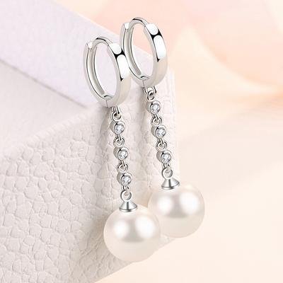 Nuovi orecchini di perle romantici in argento Sterling 925 per donna, gioielli alla moda casual, regali di Natale per feste di nozze e fidanzamenti