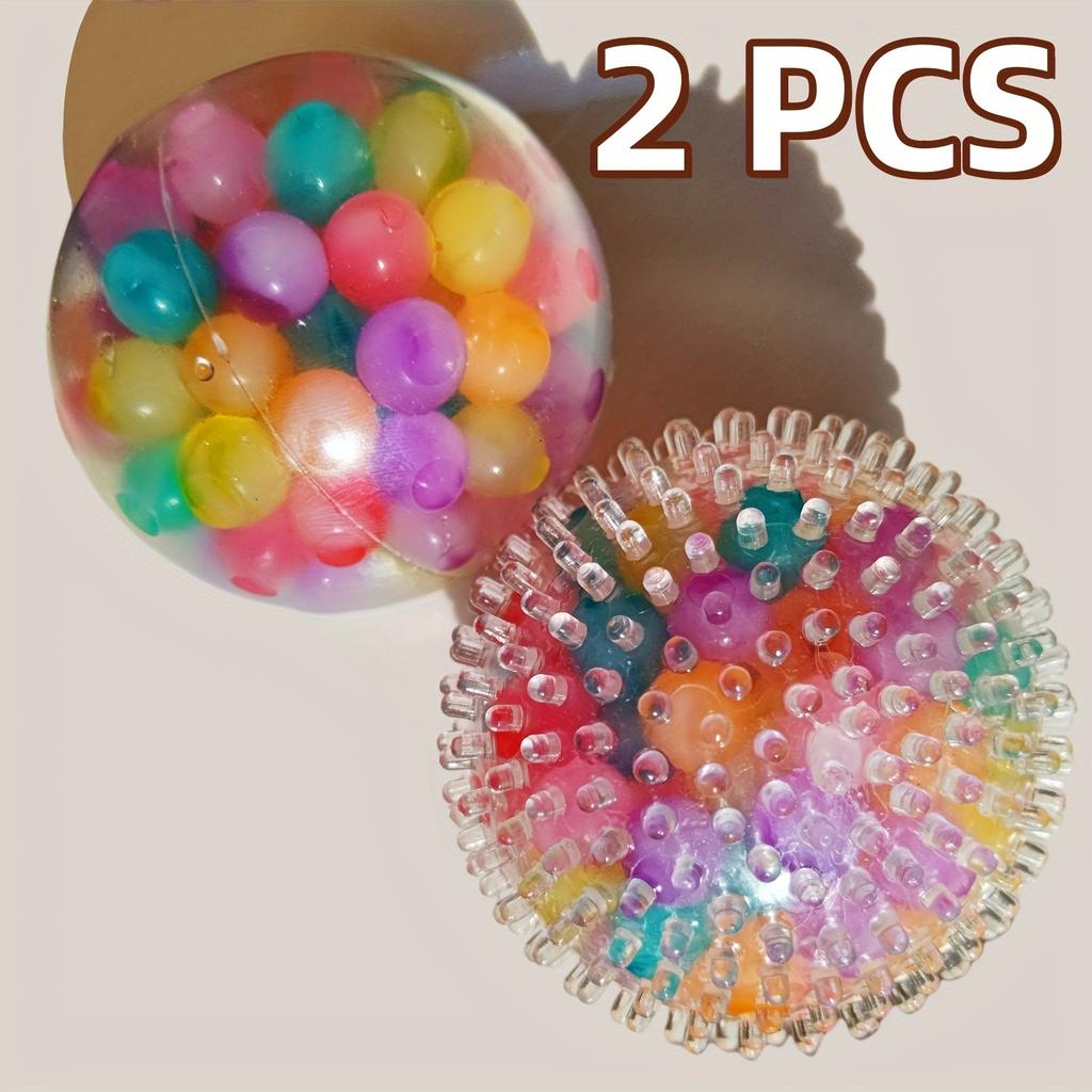 2pcs Squishy Stress Balls Colorful Fidget Toys for Adults, Perfect for Party Favors, Birthday Gifts & Goodie Fillers Decoration
