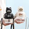 Cartoon Childrens Cups Cup with Straw Primary School Student School Strap Portable Big Belly Cup Adorable Plastic Cup Water Cup