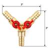 3-Way Hose Connector Y Splitter 8/10mm For Joinery Faucet Air Water Gas Hose Connector With Stainless Steel Ring Clamp