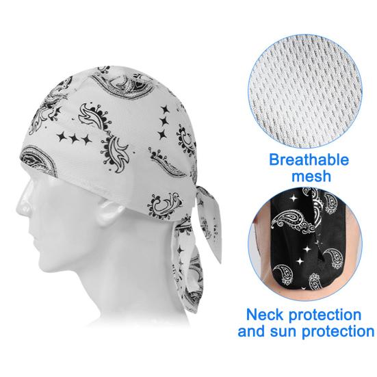 Forhåndsknytt Bandana Hodeskjerf for Menn Kvinner UV Solbeskyttelse Is Silke Hodeskallelue Hodebånd Kemo Turbanlue for Utendørssport Sykling