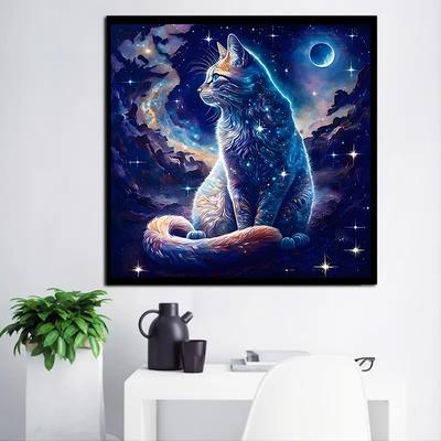 DIY diamantový obraz Roztomilá kočičí sada křížkového stehu Umělecká mozaika Diamantový obraz Plný kruh/čtverec Diamantové domácí dekorace