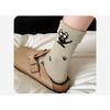Autumn Cute Cartoon Pattern Socks, Flanged Mid-calf Socks, School-style Versatile Cotton Socks