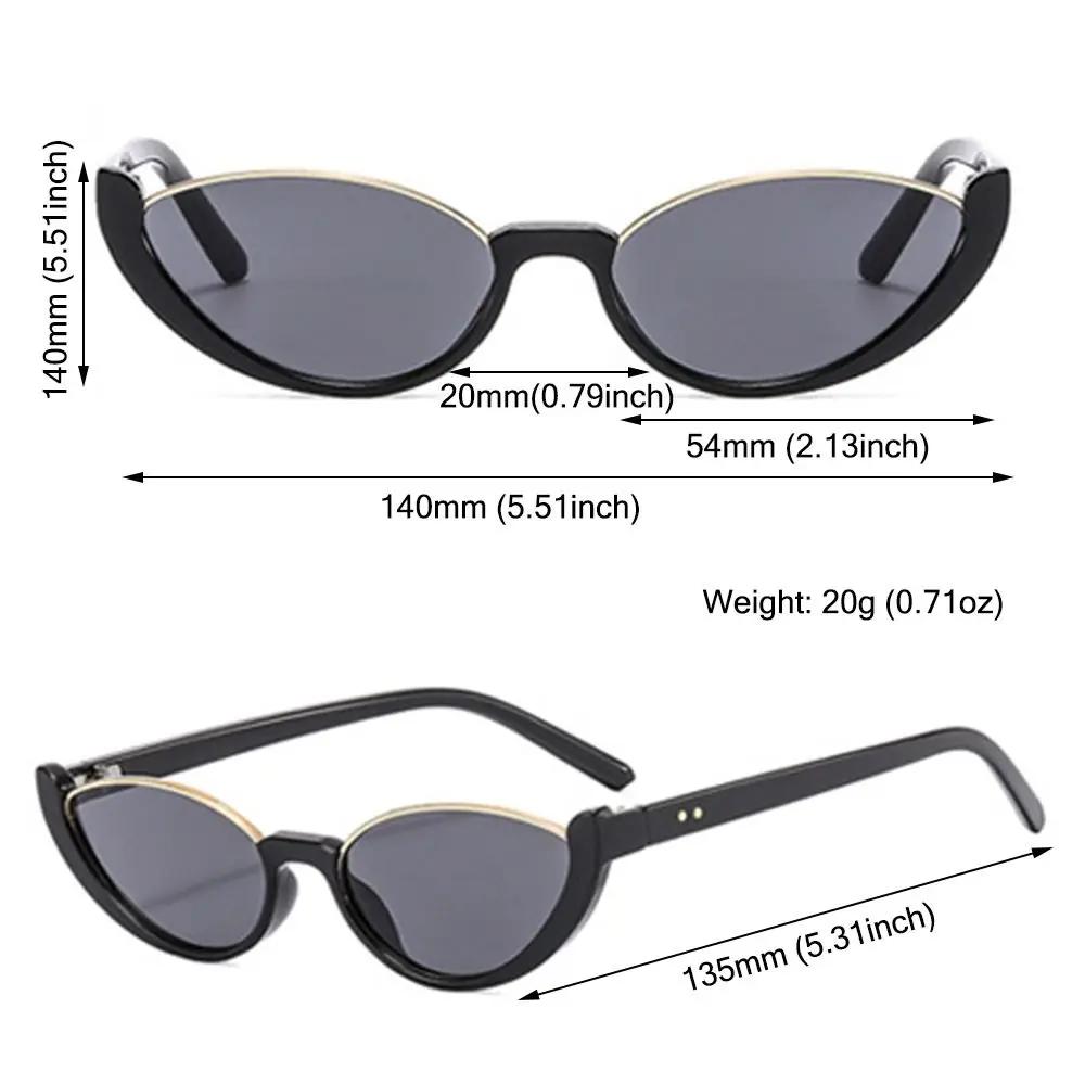 Kleine Vintage-Sonnenbrille im Katzenaugen-Design für Damen, trendige Halbrahmen-Sonnenbrille, UV400, modische Sonnenbrille für den Sommer, Anti-UV-Sonnenbrille