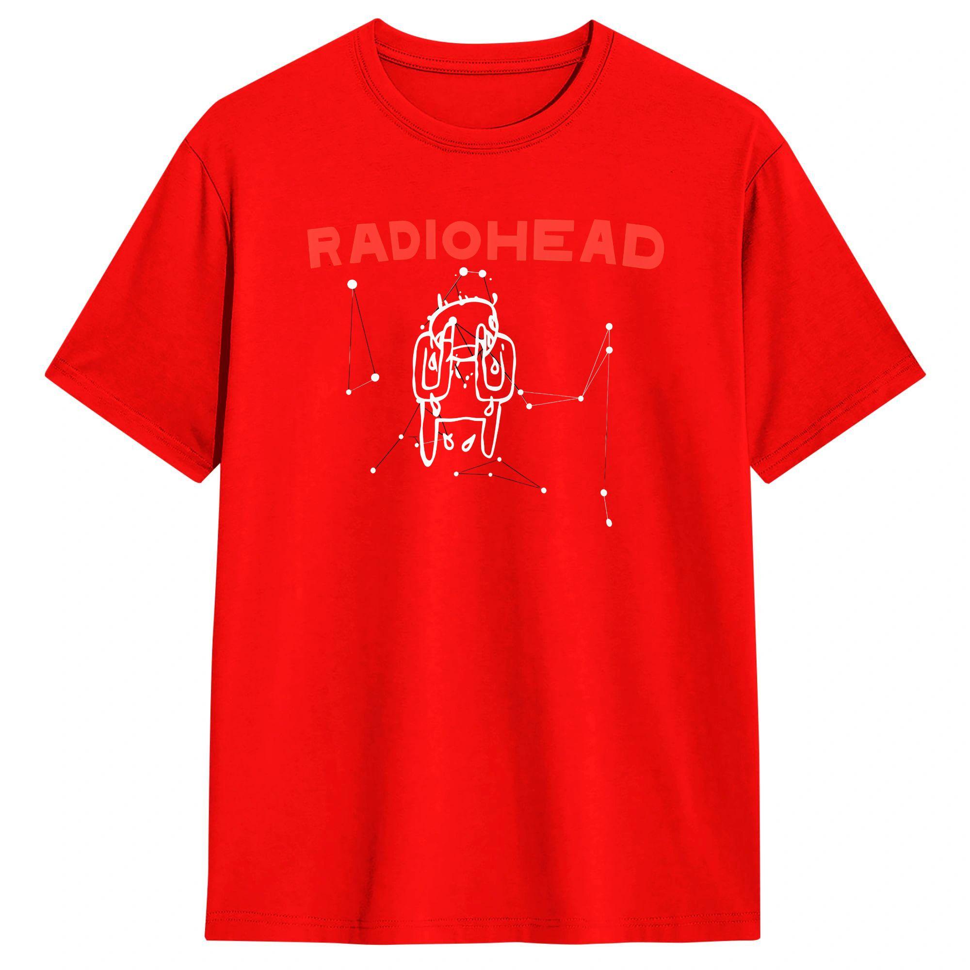 

Уличная футболка Пляжная Radiohead Группа Хип-хоп Футболки Хлопковая футболка для мужчин Классический дизайн Y2K Футболка с коротким рукавом S