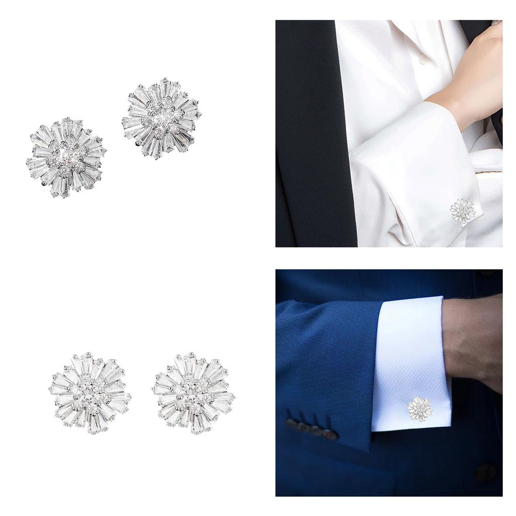 1pair Flower Shape Rhinestone Buttons Shirt Sewn Buttons DIY Clothing Decorative Needlework Handmade Sewing Accessories