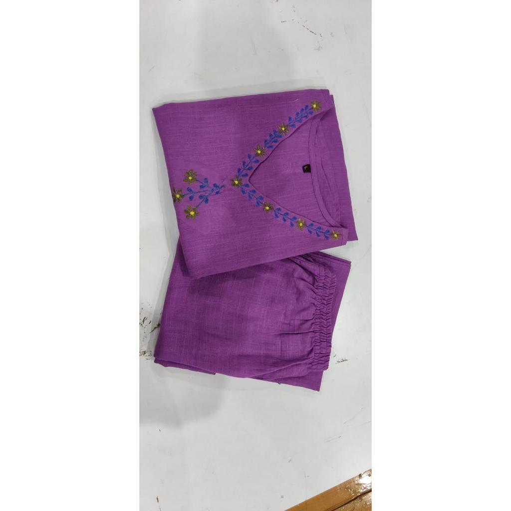 Women's Sleeveless Pure Cotton Kurta Set Indian Top Tunic Kurti Palazzo Set