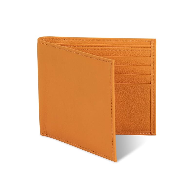 

[Business Leather Factory] Bi-fold wallet (no coin purse) Water repellent original leather cow leather unisex 10 pockets Thin (Maple Yellow)
