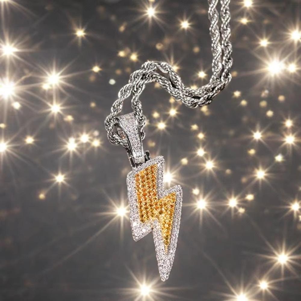 Men's Copper Alloy Hip Hop Necklace Claw Setting Shiny Zircon Inlay Anti-Allergic Fashion Statement Jewelry Accessories