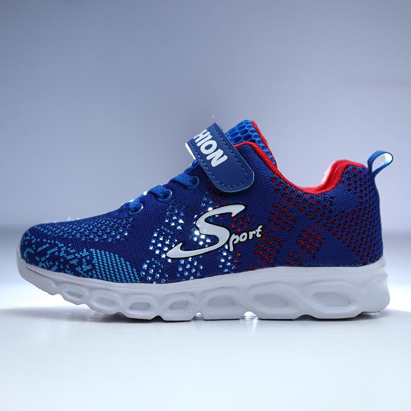 Boys' 2024 Flyknit Breathable Running Shoes - Lightweight, Mesh Design for Kids