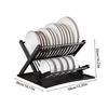Double Layer Kitchen Dish Rack Foldable No Installation Drainage Storage Utensil Organizer