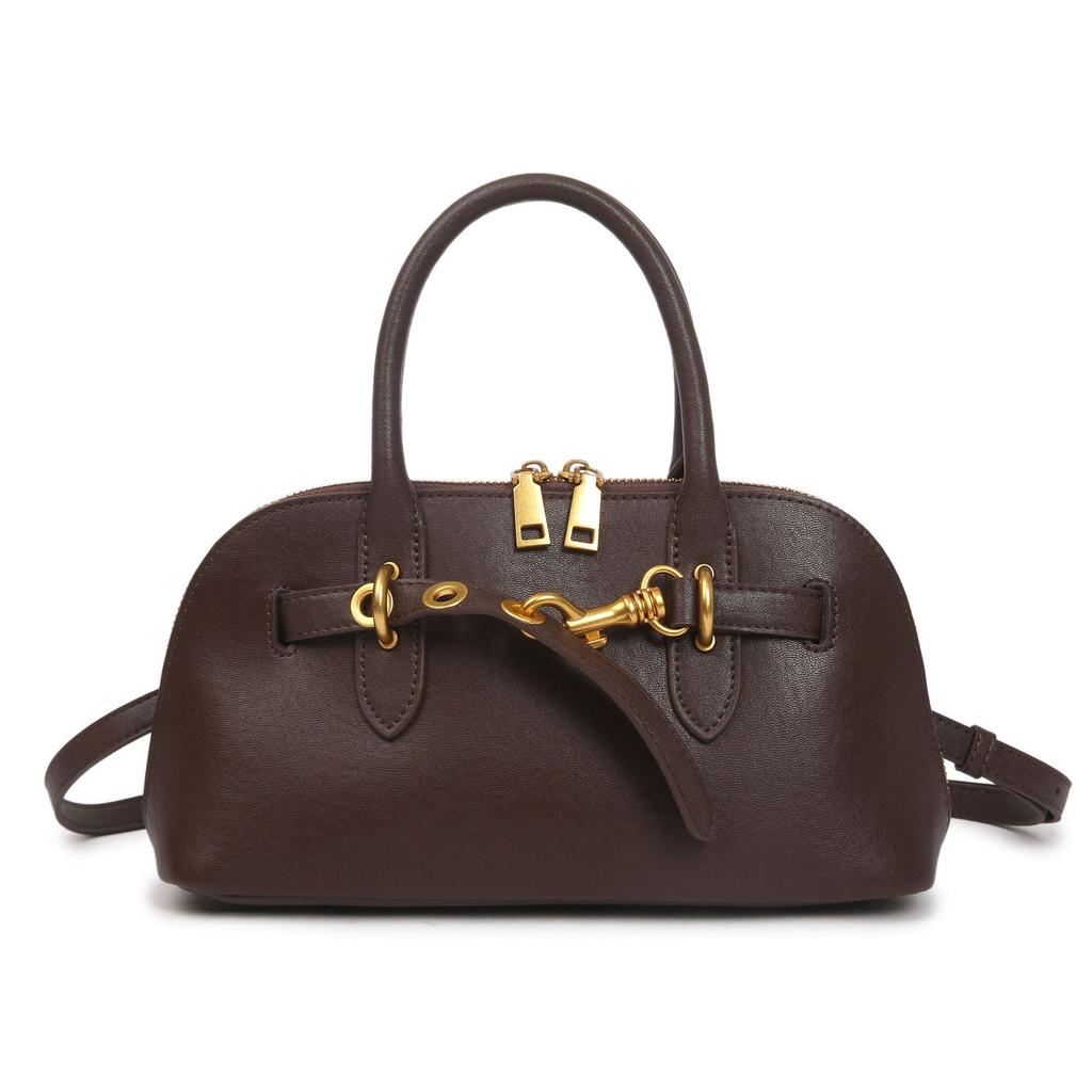 Cowhide Women's Shoulder Crossbody Simple and Fashionable Leather Bag Girls Large-capacity Shell Bag Handbag