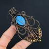 Carved Blue Face & Moonstone Jewelry, 999 Copper Wire Wrapped Pendant Handmade Gemstone Jewelry, Gifts For Wife Brand New Pendant