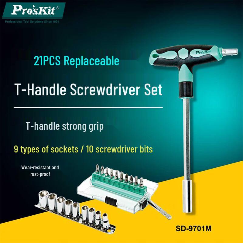 Pro sKit SD-9701M 21-Piece T-Handle Screwdriver Set