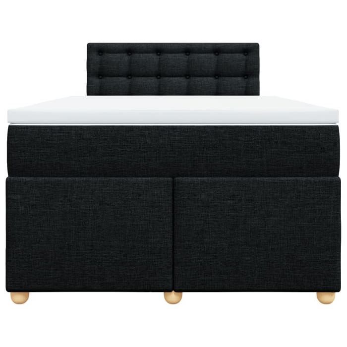 Exclusive House - Slatted Bed Base with Black Mattress 120x190 Cm Fabric
