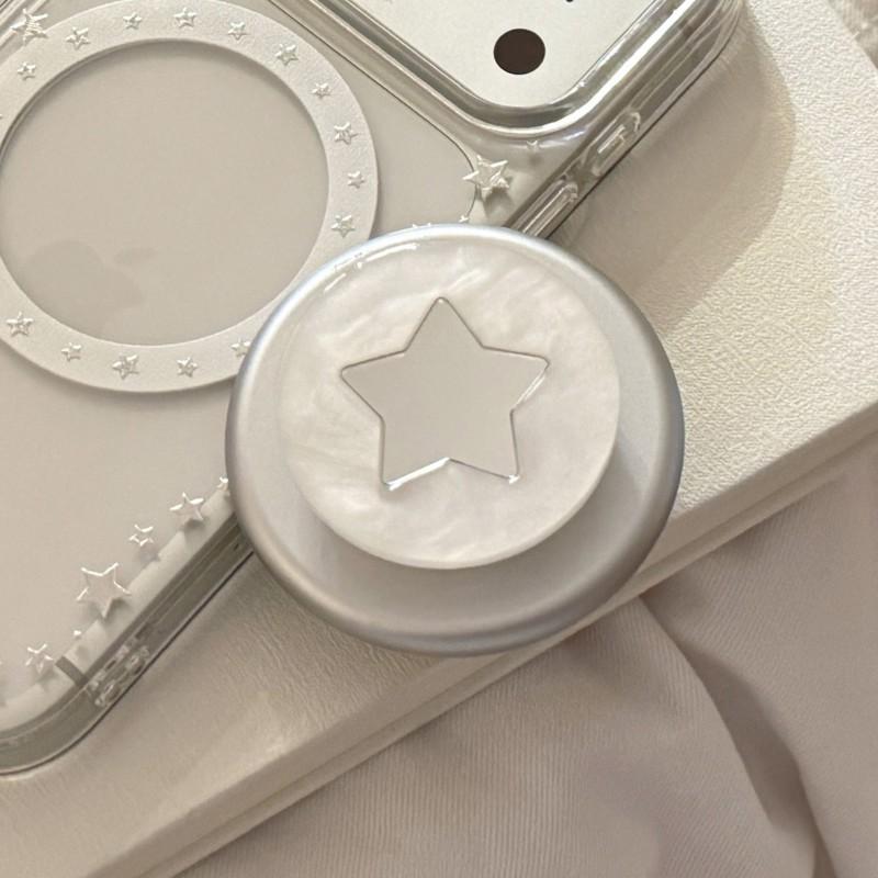 

Beimu Silver Star Is Suitable Apple 17 Promax Phone Case IPhone 16 Transparent 15 Magnetic Bracket 13 Gold-plated Single Bracket